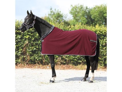 Deka stájová/odpocovací BUCAS Show-Line Fleece 400g burgundy 125cm