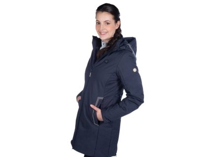 Dámská nepromokavá bunda HKM Elegant Style s integrovaným vyhříváním deep blue (S)