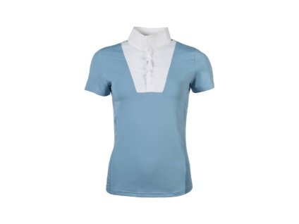 Dámské závodní tričko HKM Virginia s krátkým rukávem ice blue (XL)