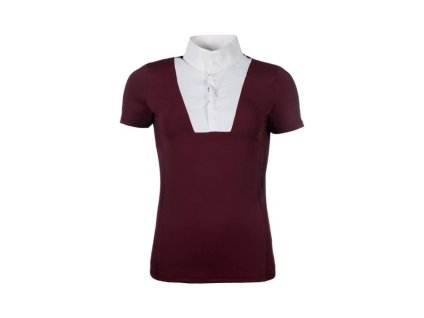 Dámské závodní tričko HKM Virginia s krátkým rukávem bordo (L)