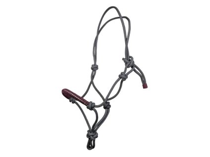 Provazová ohlávka HKM Deco grey/raspberry PONY