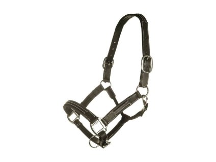 Kožená ohlávka HKM Soft black COB