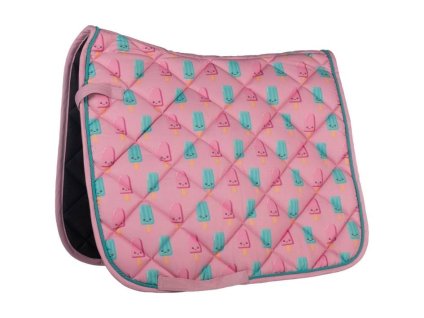 Všestranná podsedlová dečka HKM Naples magenta/aqua VS