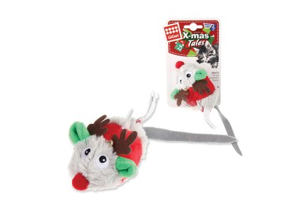 Vánoční hračka pro kočky GIGWI  - Melody Chaser myška se zvukovým čipem 10cm (DOPRODEJ)