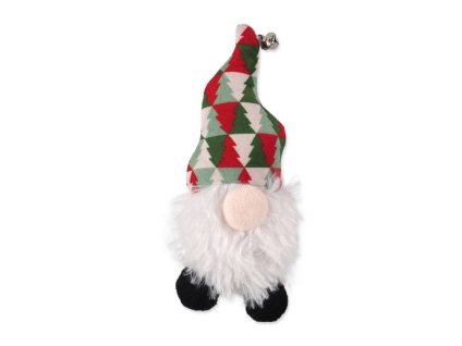 Vánoční hračka pro kočky MAGIC CAT plyš - Winter Tale trpaslík se šantou zeleno-červený 15cm