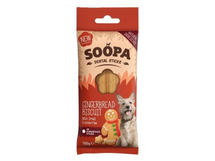 Vánoční SOOPA dentální tyčinky Gingerbread Biscuit 100g (DOPRODEJ)