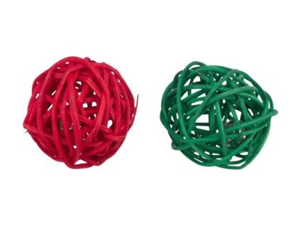 Vánoční hračka pro hlodavce TRIXIE - Xmas Balls kuličky s rolničkami 4 cm (2ks) (DOPRODEJ)