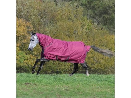 Výběhová deka BUCAS Freedom s krkem 300g/150g raspberry 130cm (KOLEKCE 2025/26)