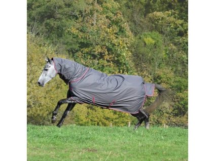 Výběhová deka BUCAS Freedom s krkem 150g/150g smoke grey 130cm (KOLEKCE 2025/26) (DOPRODEJ)