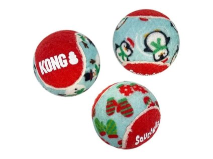 Vánoční hračka KONG SqueakAir míč (M) 6,3cm (6ks)