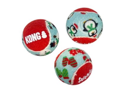 Vánoční hračka KONG SqueakAir míč (S) 4,5cm (6ks)