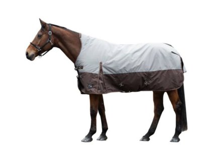 Výběhová deka HKM Norwich 600D High Neck 100g beige/brown 145cm