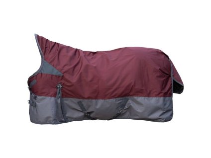 Lehká výběhová deka HKM Yukon 600D High Neck 0g dark red/grey 125cm