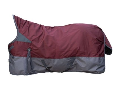 Lehká výběhová deka HKM Yukon 600D High Neck s fleecem dark red/grey 145cm