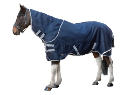 Lehká výběhová deka HKM Carina 1200D s krkem 0g deep blue 145cm