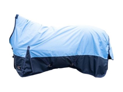 Lehká výběhová deka HKM Norwich 600D High Neck s fleecem navy/light blue 145cm