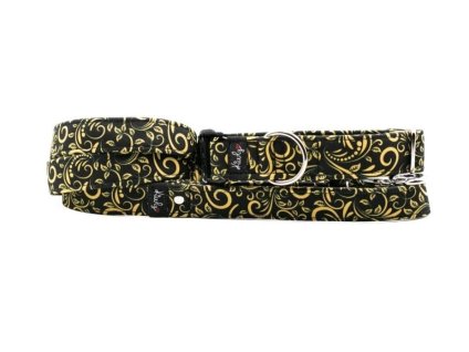 Obojek HAPPYZOO BY KIWLY softshell Černozlatý 4x37-56cm