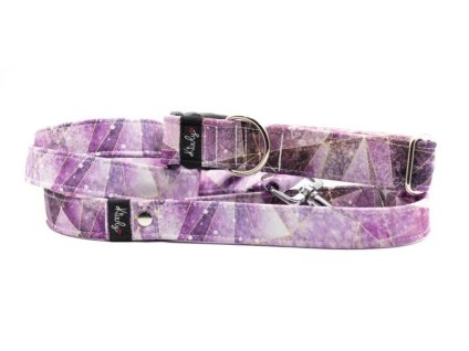 Obojek HAPPYZOO BY KIWLY softshell Hvězdná geometrie růžovofialová 2,5x27-40cm