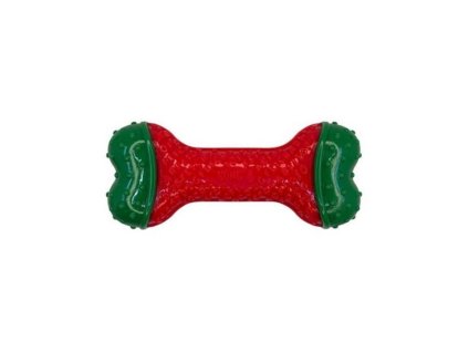 Vánoční hračka KONG CoreStrength gumová kost (M/L) 8x17cm (DOPRODEJ)