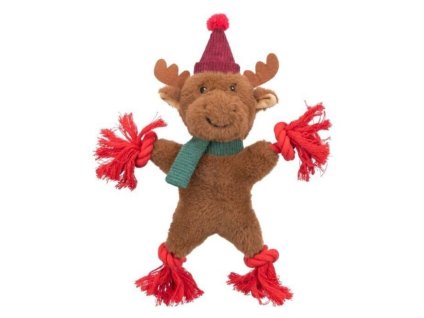 Vánoční hračka TRIXIE plyš - sob se zvukem a lanem 32cm (DOPRODEJ)