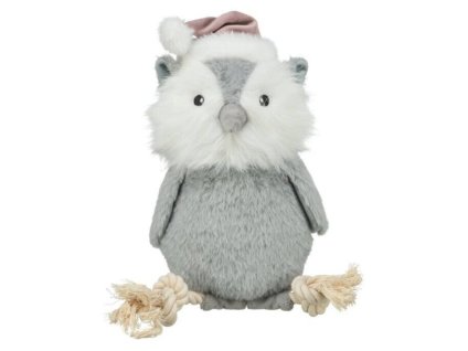 Vánoční hračka TRIXIE plyš - šedá sova s provazy 31cm (DOPRODEJ)
