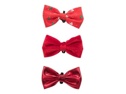 Vánoční motýlek/mašle TRIXIE červený 10cm (MIX BAREV) (DOPRODEJ)