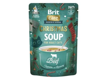 Vánoční polévka BRIT Cat Christmas Beef Soup with vegetables and rosemary 75g (DOPRODEJ)