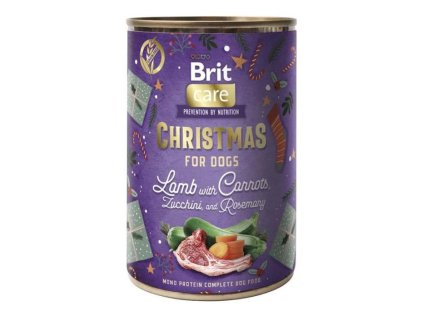 Vánoční konzerva BRIT Mono Protein Christmas Lamb with carrots, zucchini and rosemary 400g (DOPRODEJ)