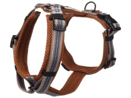 Postroj FLAMINGO Ubud s neoprenem černý s etno vzorem (M) 2x46-74/52-74cm