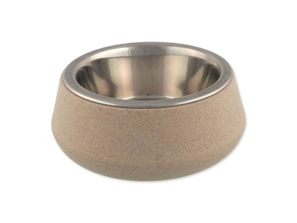 Nerezová miska DOG FANTASY EcoStyle v bambusovém kompozitu béžová (480ml) 14cm