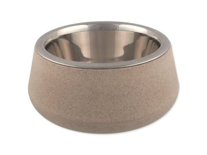 Nerezová miska DOG FANTASY EcoStyle v bambusovém kompozitu béžová (850ml) 17cm
