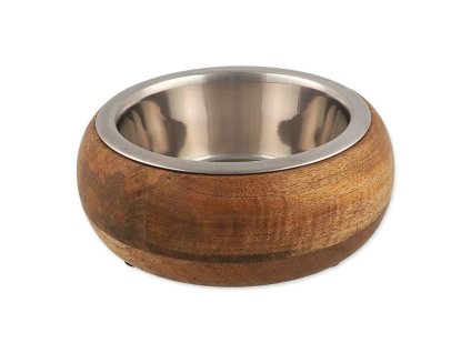 Nerezová miska DOG FANTASY ve dřevě oblá 1730ml