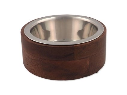 Nerezová miska DOG FANTASY ve dřevě rovná 400ml