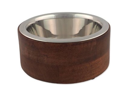Nerezová miska DOG FANTASY ve dřevě rovná 840ml