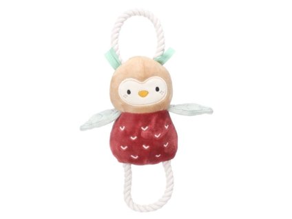 Hračka FLAMINGO plyš - Puppy Phoebe sova s provazem hnědá 20x7,5x38cm