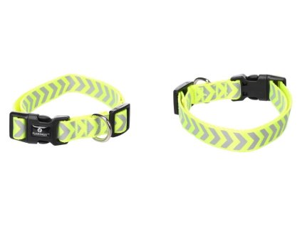 Obojek FLAMINGO Fergu Fluo nylonový reflexní žlutý (XS) 1x 20-35cm