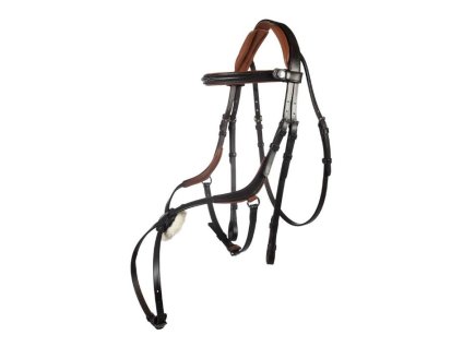 Uzdečka HKM Carlos s mexickým nánosníkem brown/camel FULL