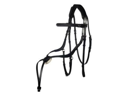 Uzdečka HKM Carlos s mexickým nánosníkem black/black FULL