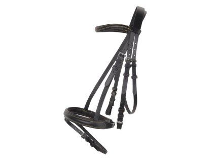 Uzdečka HKM Lou s anglickým nánosníkem black COB