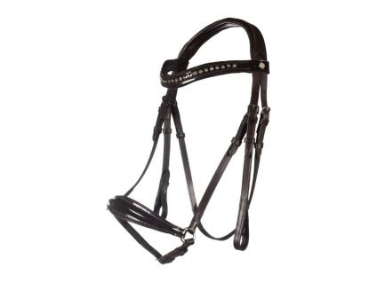 Uzdečka HKM Carolin s hannoverským nánosníkem brown PONY