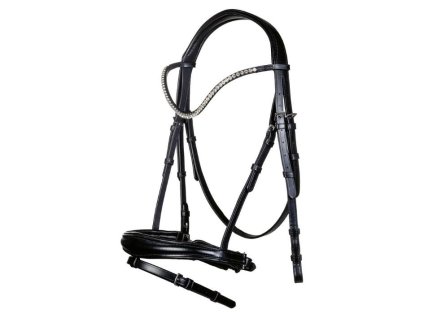 Uzdečka HKM Melinda se švédským nánosníkem black FULL