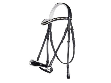 Uzdečka HKM Carolin s hannoverským nánosníkem black/white COB