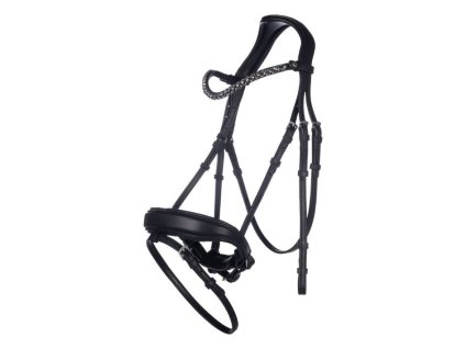 Uzdečka HKM Livigno se švédským nánosníkem black PONY