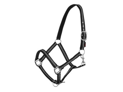 Ohlávka COVALLIERO Mustang černá/stříbrná PONY