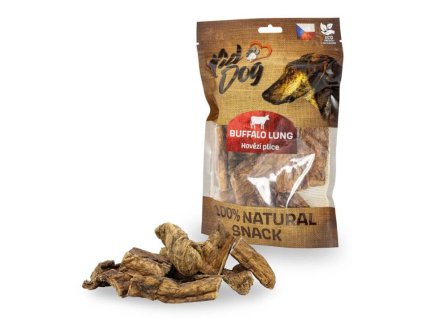 KIDDOG 100 % Natural Snack hovězí plíce (4-8cm) 80g