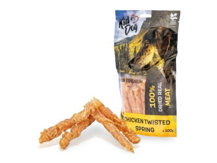 KIDDOG Super Premium 100 % kuřecí prsa ve spirále 100g