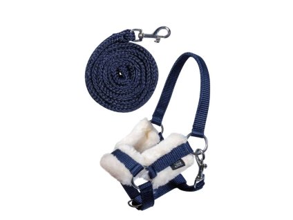 Ohlávka s vodítkem HKM pro Hobby Horse deep blue