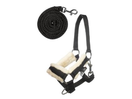 Ohlávka s vodítkem HKM pro Hobby Horse black