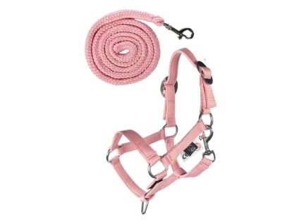 Ohlávka s vodítkem HKM Basic pro Hobby Horse rose