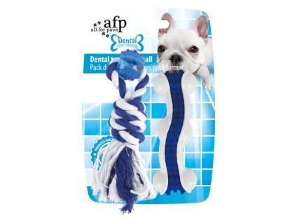 Hračka AFP guma/bavlna - Meta Dental toy combo (S) 14cm a 10,5cm